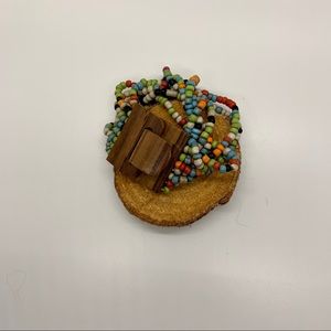 Multicolor wood beaded bracelet